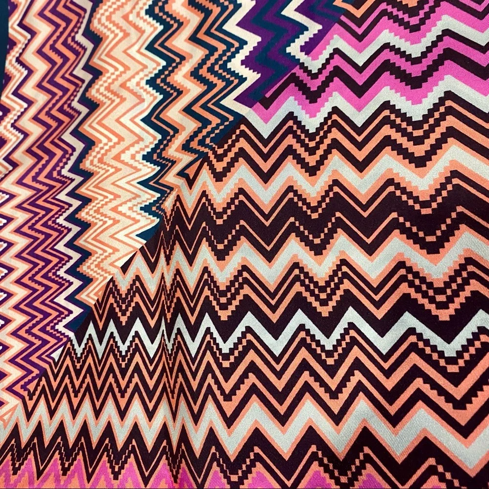 Missoni Zigzag Silk Scarf in Pink, Purple, Orange, Blue